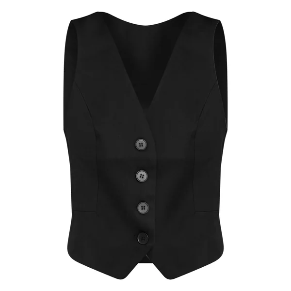 Noir Gilet Ajusté Tissé Avec Détail De Boutons