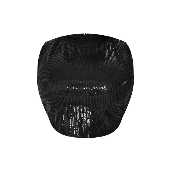 Noir Haut Court Grande Taille À Ourlet Asymétrique Et Sequins