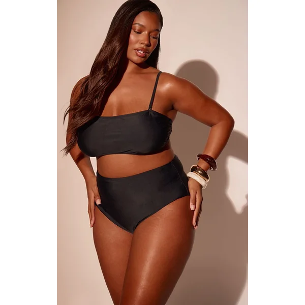 Noir Haut De Bikini Bandeau Basique Grande Taille