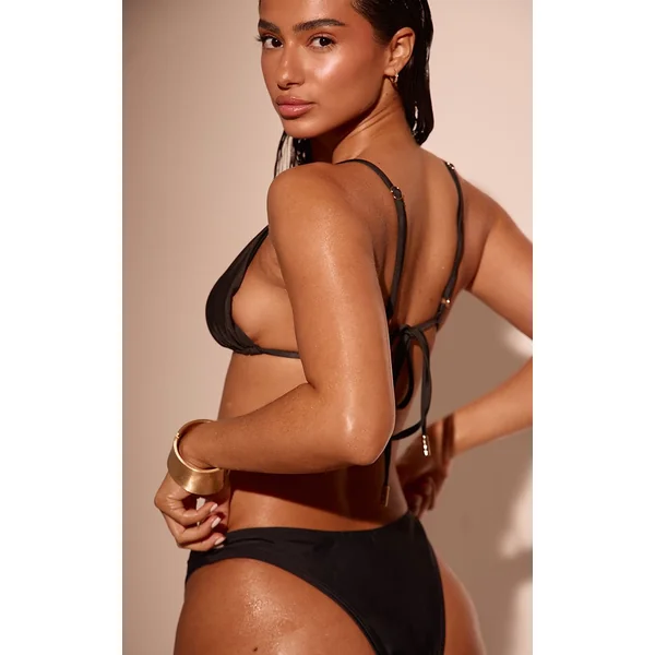 Noir Haut De Bikini Triangle Avec Ornement Étoile De Mer