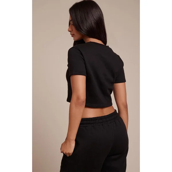 Noir Haut Sweat Ajusté Prettylittlething Petite