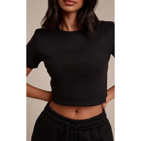 Noir Haut Sweat Ajusté Prettylittlething Petite