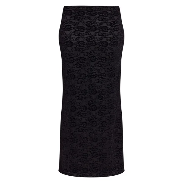 Noir Jupe Longue En Velours Dentelle Taille Mi-haute Ensemble Coordonné