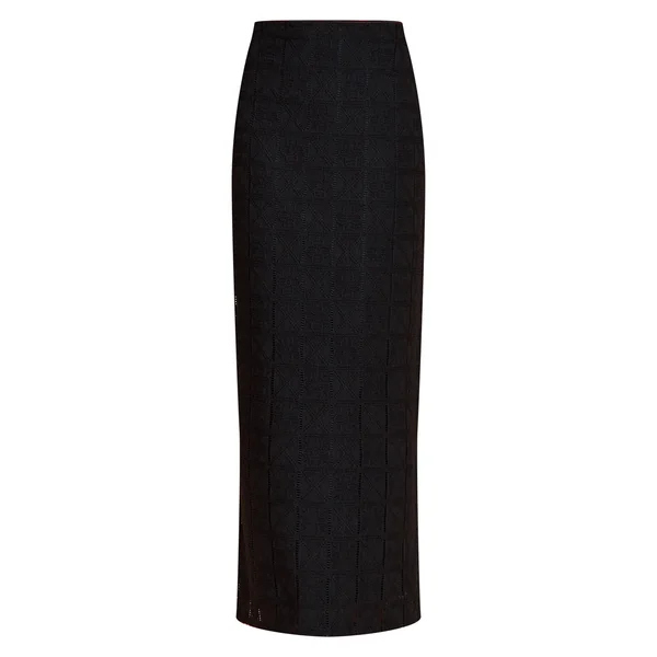 Noir Jupe Longue À Motifs Petite