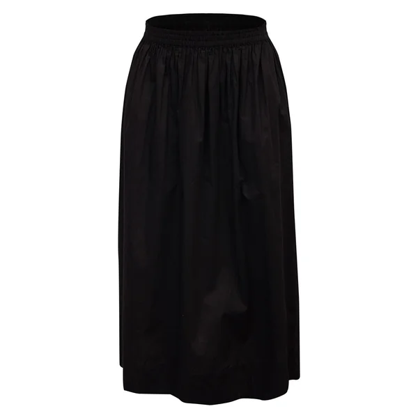 Noir Jupe Mi-longue En Coton Avec Détail Poches