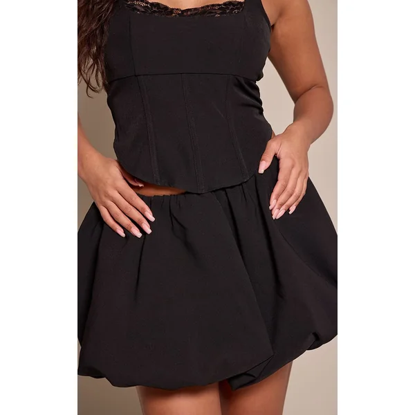 Noir Jupe Mini Boule Ajustée Shape