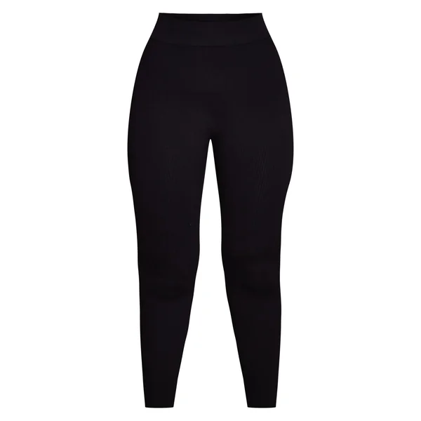 Noir Legging Sans Couture Côtelé Ajusté Petite