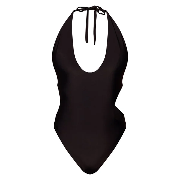 Noir Maillot De Bain Plongeant À Découpes