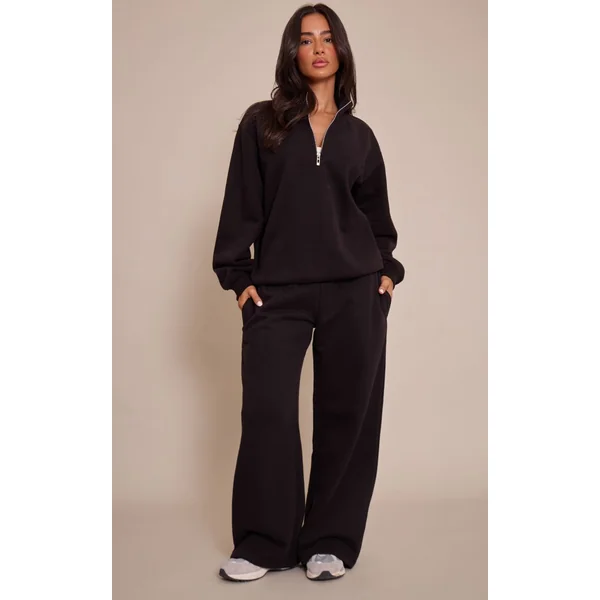 Noir Pantalon De Jogging Petite À Jambe Droite