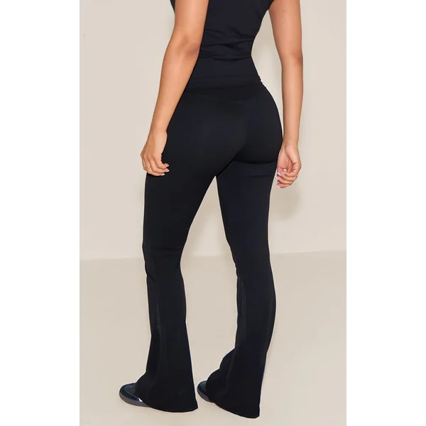 Noir Pantalon De Yoga Évasé Taille Haute Sculptant Petite