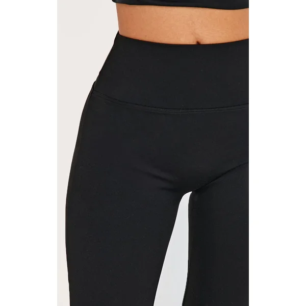 Noir Pantalon De Yoga Évasé Taille Haute Sculptant Petite