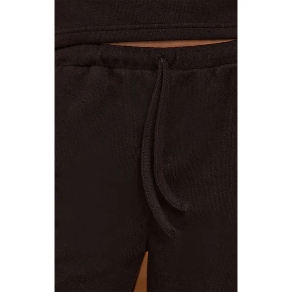 Noir Pantalon Droit En Maille Côtelée
