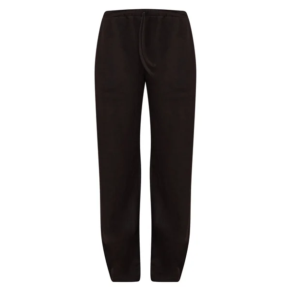 Noir Pantalon Droit En Maille Côtelée