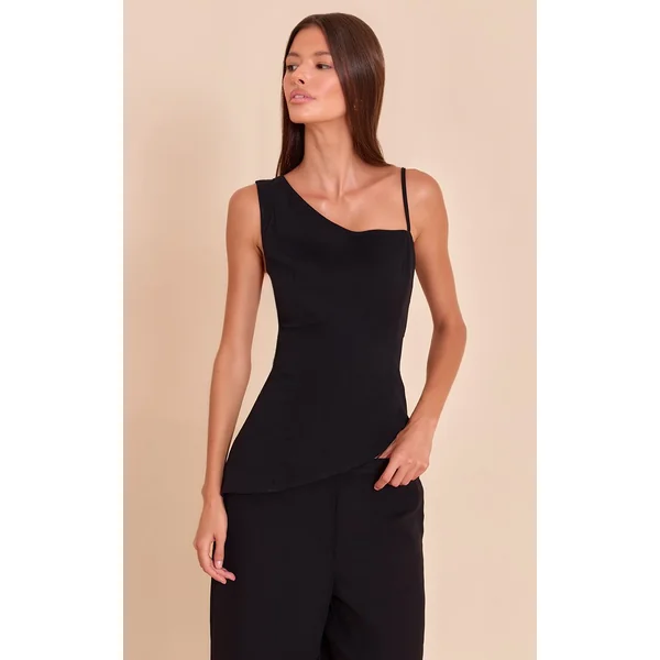 Noir Pantalon Droit En Mousseline