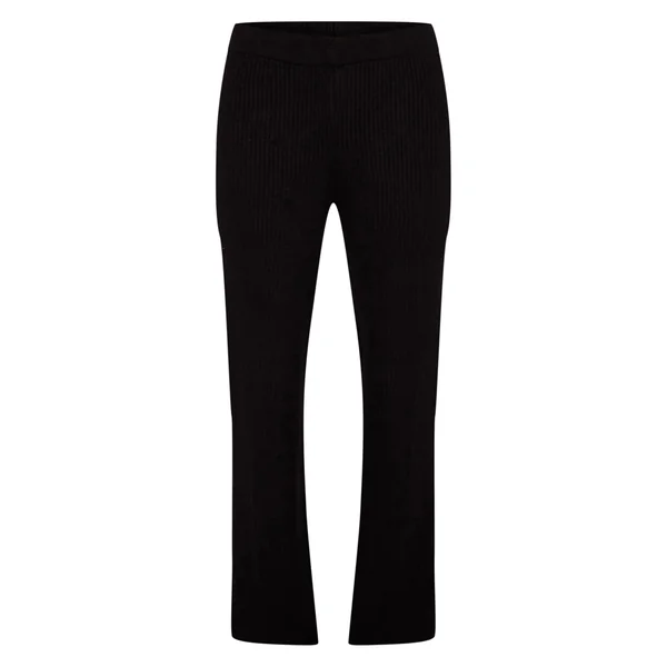 Noir Pantalon Large En Maille Brossée