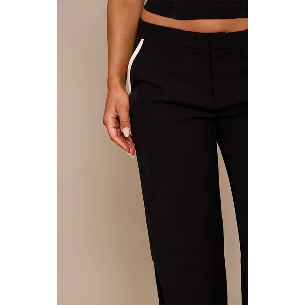 Noir Pantalon Large Tailleur Tissé