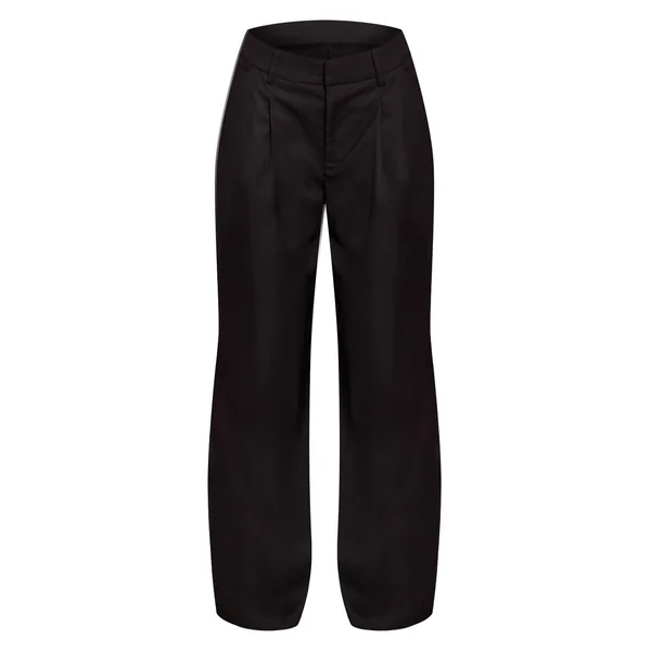 Noir Pantalon Large À Double Pli En Tissu Fluide Petite
