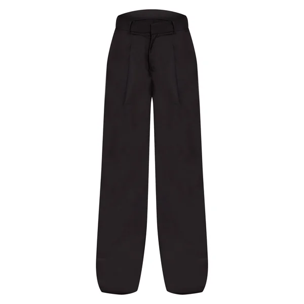 Noir Pantalon Large À Double Pli Tissé Pour Grande Taille