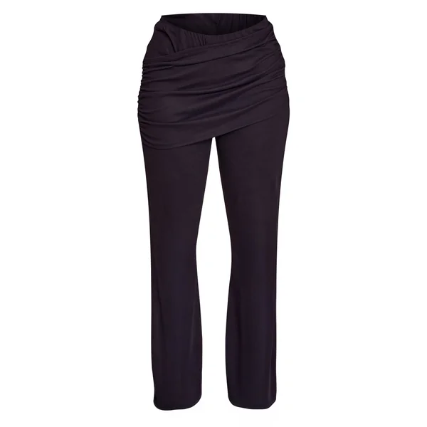 Noir Pantalon Shape À Devant Croisé En Tissu Doux Au Toucher