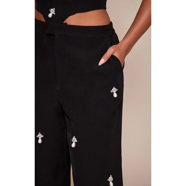 Noir Pantalon Tailleur Embelli Shape