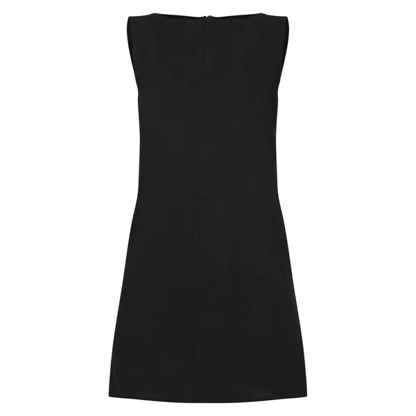 Noir Robe Droite Ample À Col Bateau Texturé