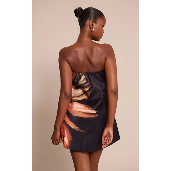 Noir Robe Droite À Imprimé Floral