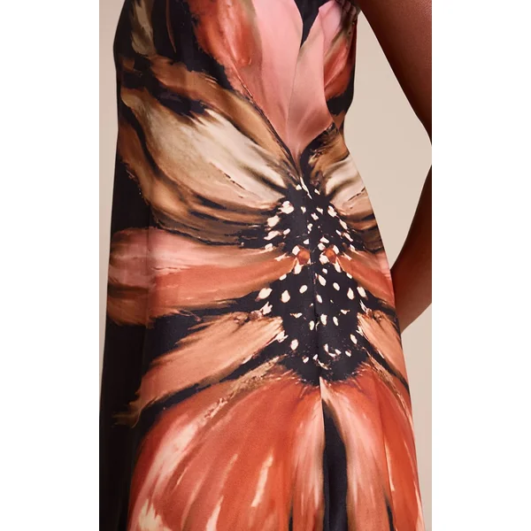 Noir Robe Droite À Imprimé Floral