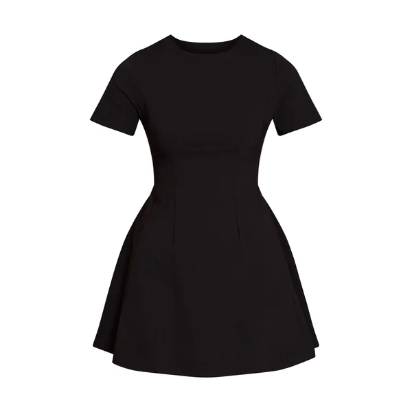 Noir Robe Droite À Manches Courtes