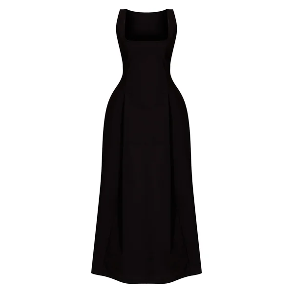 Noir Robe Maxi Sans Manches À Encolure Dégagée Petite