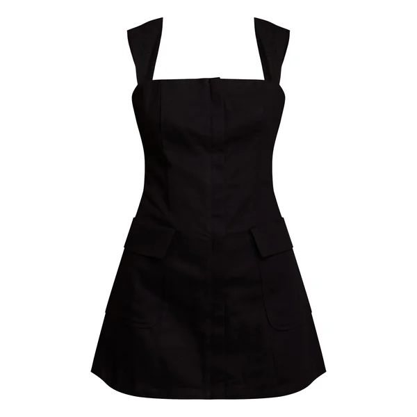 Noir Robe Moulante À Détails Poches Et Fermeture Éclair