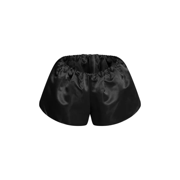 Noir Short Bouffant En Satin