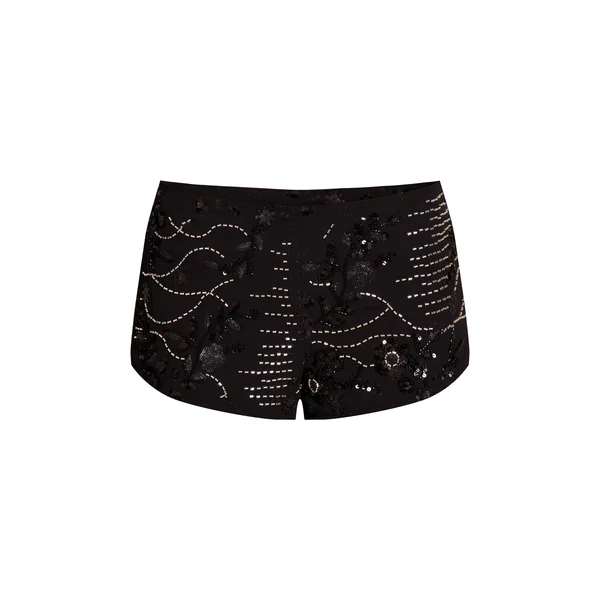Noir Short Court Brodé
