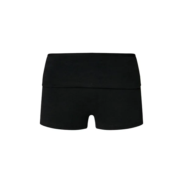 Noir Short Taille Pliable En Coton Doux