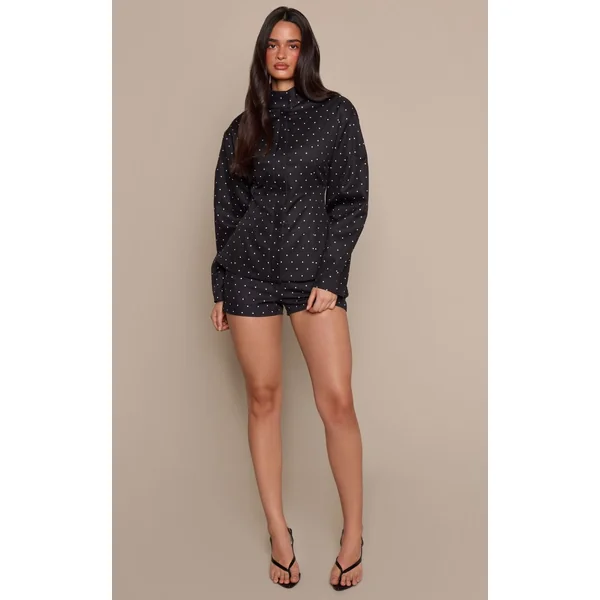 Noir Short À Pois