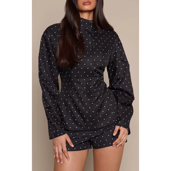 Noir Short À Pois