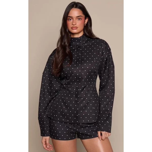 Noir Short À Pois