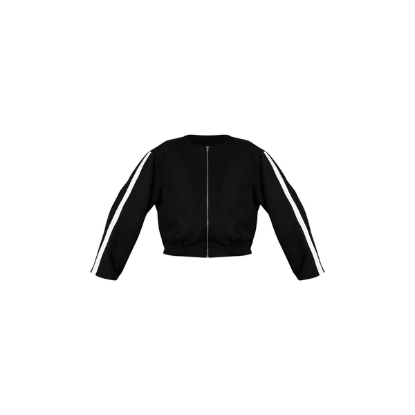 Noir Veste Bomber Cintrée En Tissu Tissé Avec Taille Élastiquée