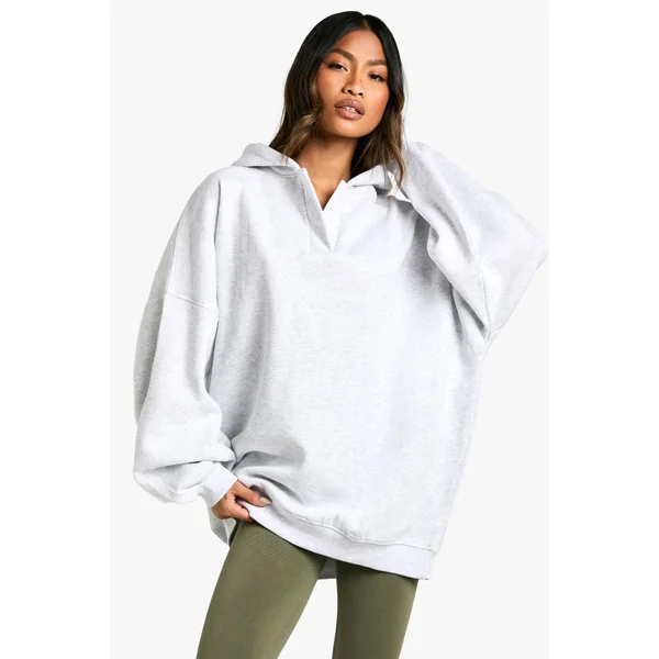 Notch Neck Balloon Sleeve Oversized Hoodie devient Sweat à capuche oversize à encolure à encoche et manches ballon