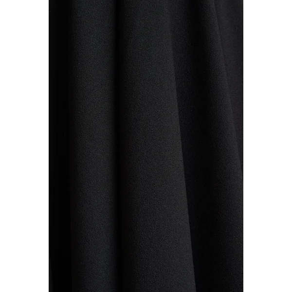 Nova | Robe mi-longue noire à col montant avec manches cape