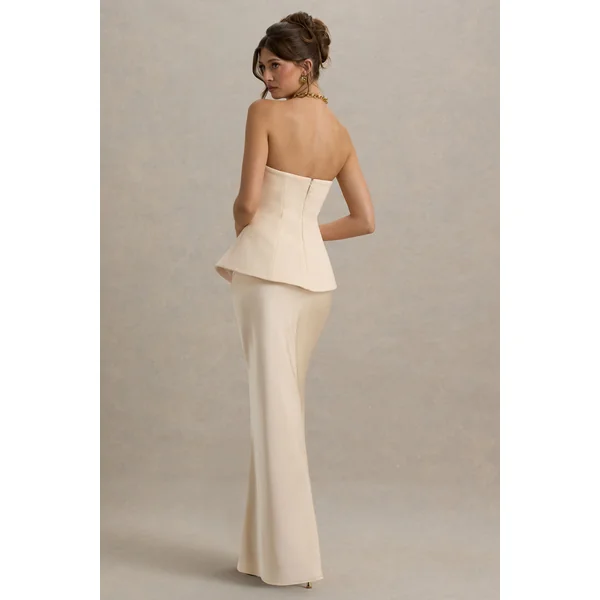 Ohio | Robe longue champagne corset sans bretelles