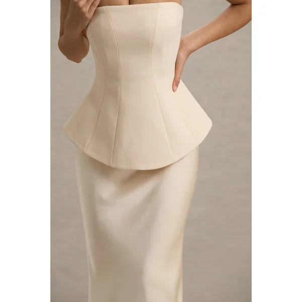 Ohio | Robe longue champagne corset sans bretelles