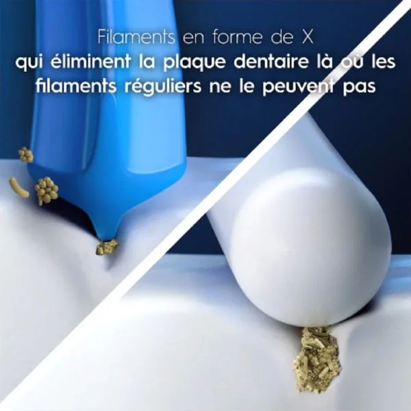 ORAL B Cross Action 3 Brosettes de Rechange - Pour Brosse à Dents Electriques ORAL B sauf Pulsonic et iO