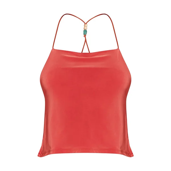 Orange Haut Caraco Dos Nu Slinky Avec Détails De Perles