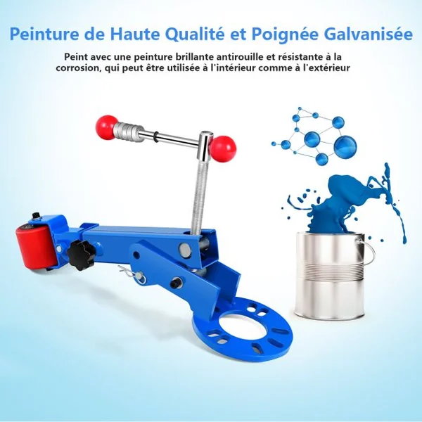 Outil de Réparation de Garde-boue Cadre en Métal Fender Roller Reformage Extension avec Bras Réglable 180° et 22,9-36CM pour Entretien Automobile Bleu