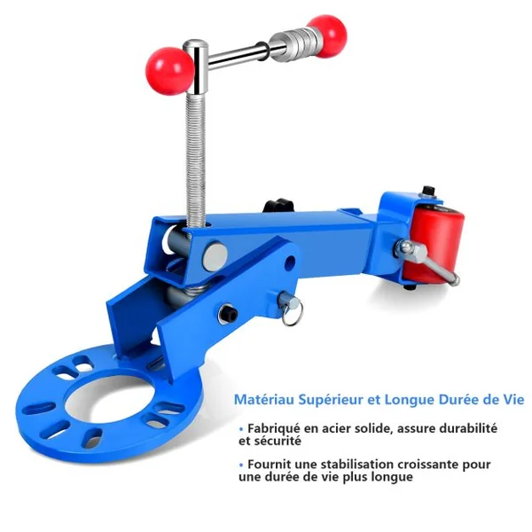 Outil de Réparation de Garde-boue Cadre en Métal Fender Roller Reformage Extension avec Bras Réglable 180° et 22,9-36CM pour Entretien Automobile Bleu
