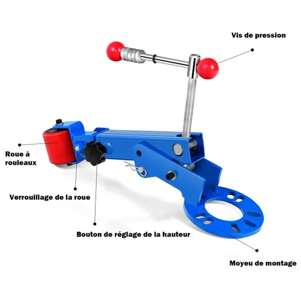 Outil de Réparation de Garde-boue Cadre en Métal Fender Roller Reformage Extension avec Bras Réglable 180° et 22,9-36CM pour Entretien Automobile Bleu