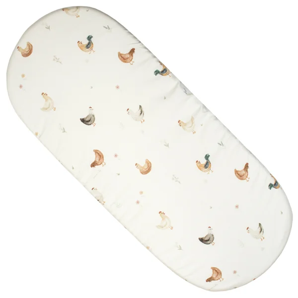 Oval bassinet cover sheet, chicken