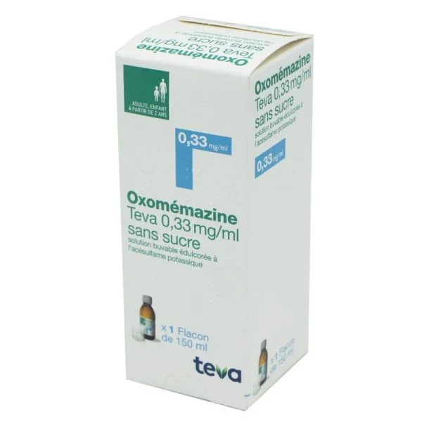 Oxomémazine Teva solution buvable, sans sucre - Flacon 150ml