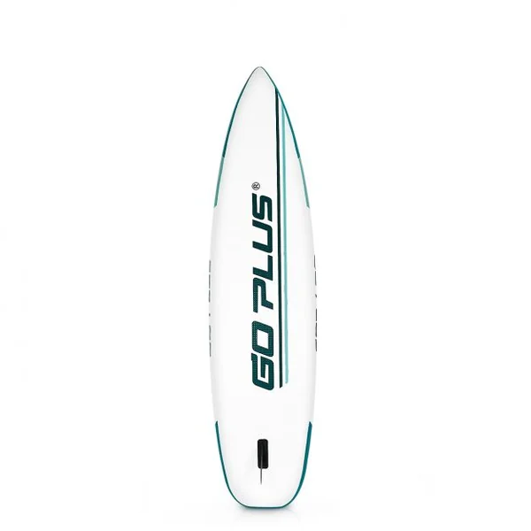 Paddle Gonflable pour Adulte avec Pagaie Ajustable et Accessoires Capacité 113 kg en PVC, 305x76x15cm, Blanc et Vert