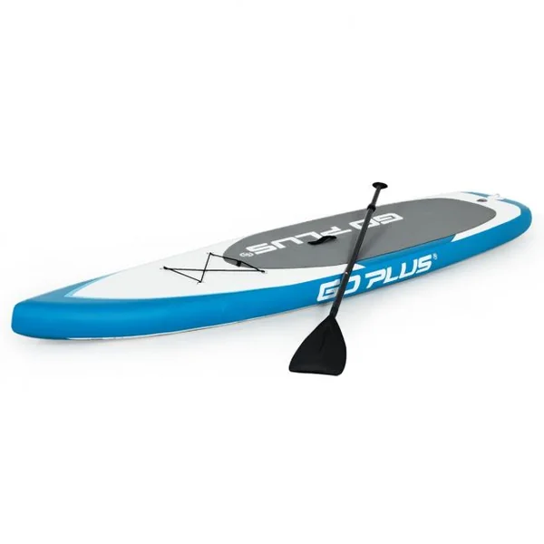 Paddle Gonflable pour Adulte avec Pagaie Ajustable et Accessoires Capacité 150 kg, en PVC, 335x76x15cm, Blanc et Bleu